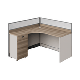 Harbour-D Modern Office Partition Workstation L-Shaped Desk with Side Cabinet
